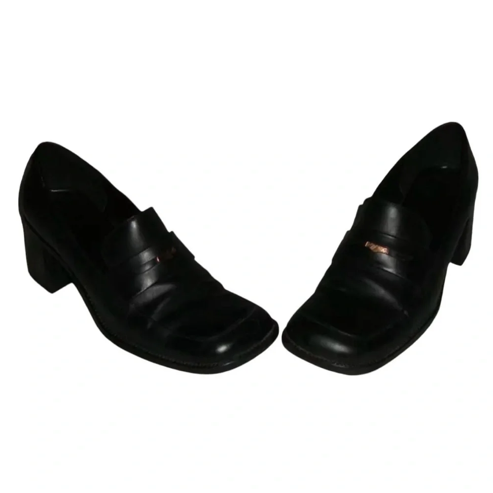 White Mountain Loafers Vintage 90's Black Penny Chunky y2k Bratz Preppy Academia